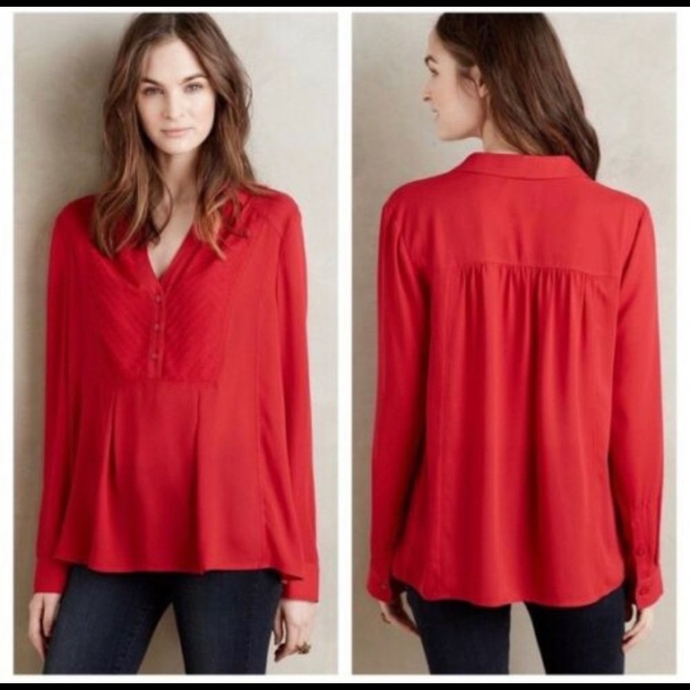 Anthropologie Maeve De Stijl red blouse